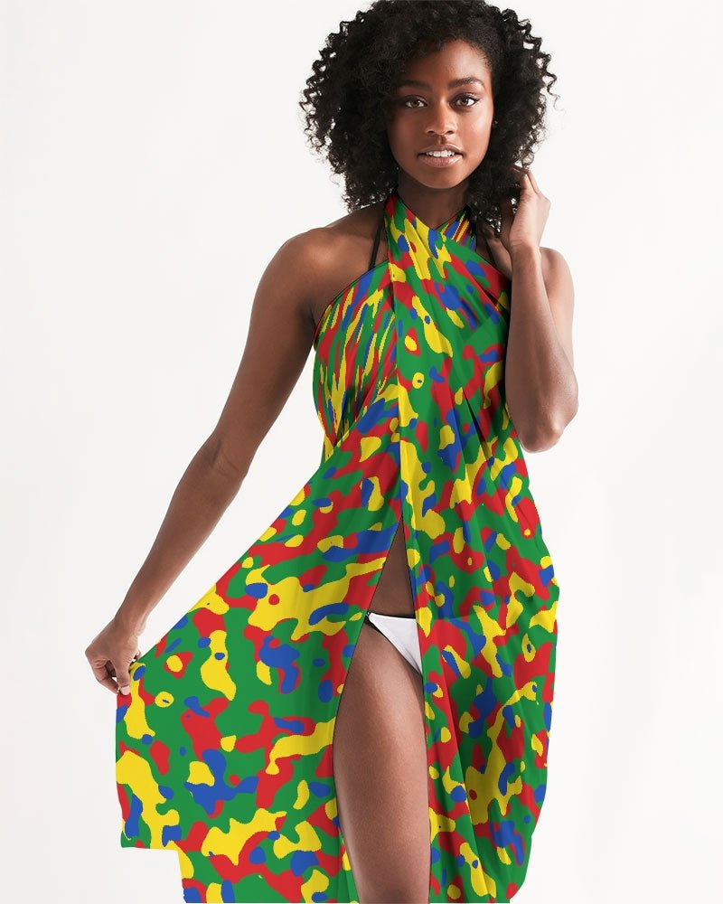Ethiopia Flag Camo Swim Cover Up - Conscious Apparel Store
