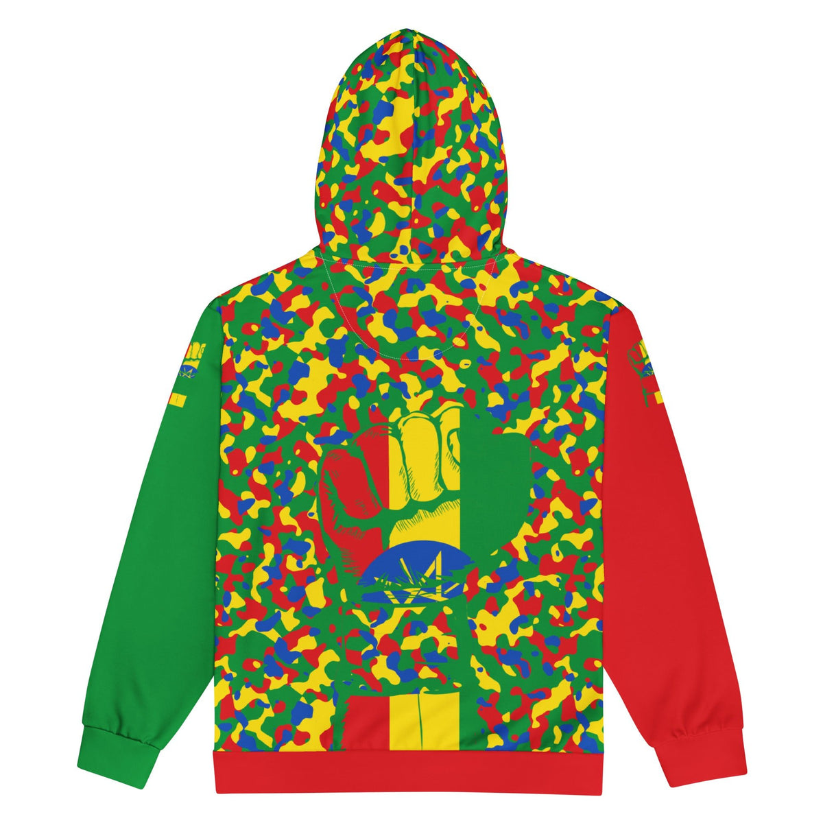 Ethiopia Flag Camo Unisex zip hoodie - Conscious Apparel Store
