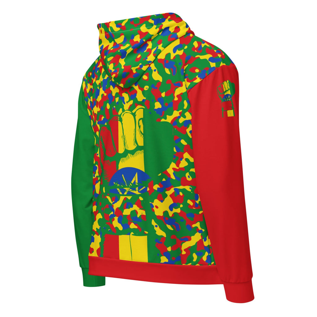Ethiopia Flag Camo Unisex zip hoodie - Conscious Apparel Store
