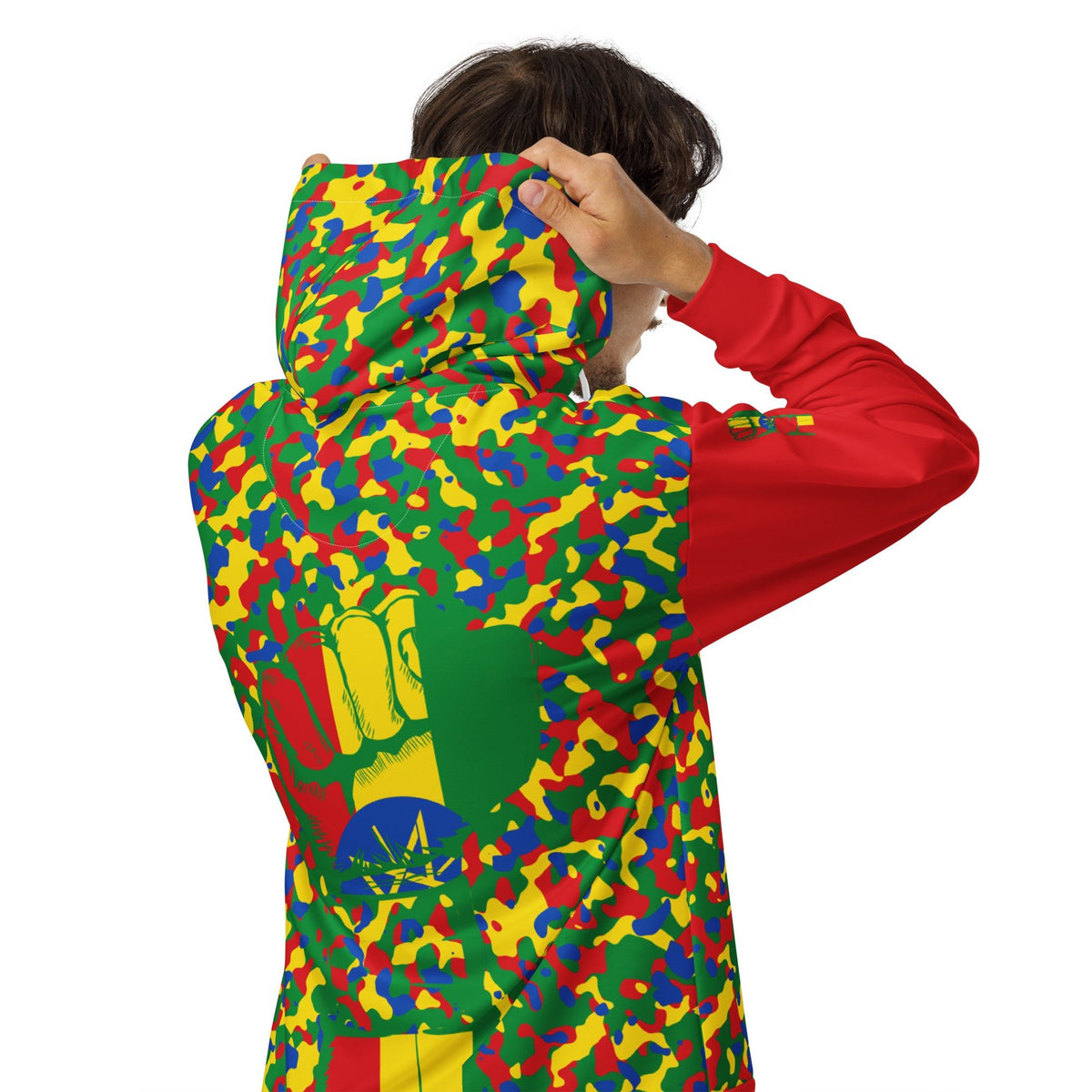 Ethiopia Flag Camo Unisex zip hoodie - Conscious Apparel Store