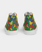 Ethiopia Flag Camo Women's Hightop Canvas Shoe - Conscious Apparel Store