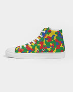 Ethiopia Flag Camo Women's Hightop Canvas Shoe - Conscious Apparel Store