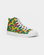 Ethiopia Flag Camo Women's Hightop Canvas Shoe - Conscious Apparel Store