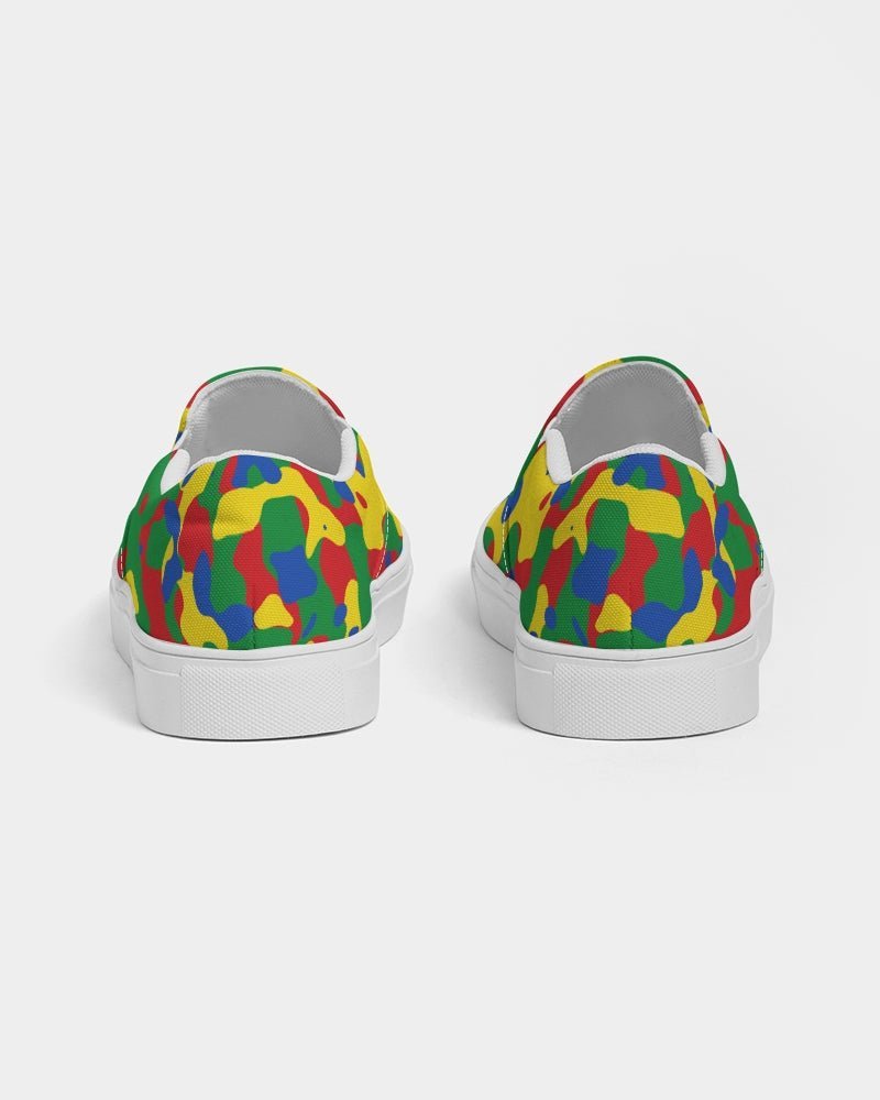 Ethiopia Flag Camo Women's Slip-On Canvas Shoe - Conscious Apparel Store