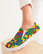 Ethiopia Flag Camo Women's Slip-On Canvas Shoe - Conscious Apparel Store