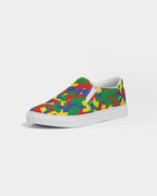 Ethiopia Flag Camo Women's Slip-On Canvas Shoe - Conscious Apparel Store