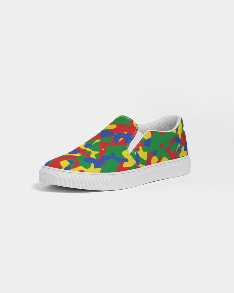 Ethiopia Flag Camo Women's Slip-On Canvas Shoe - Conscious Apparel Store