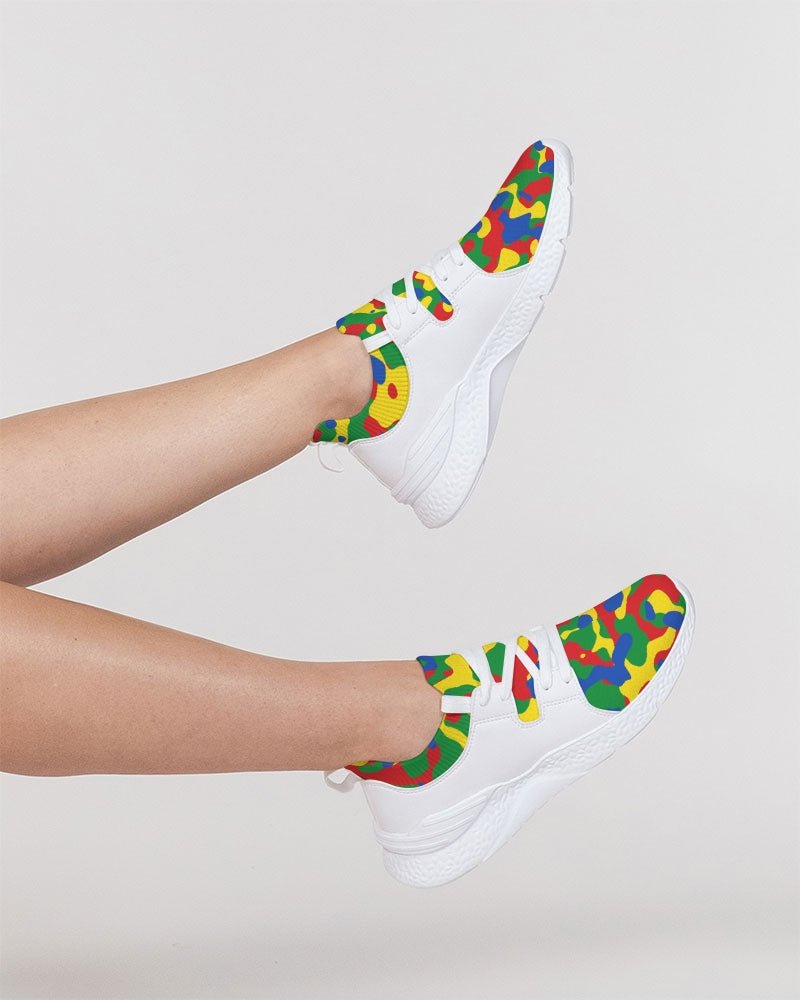 Ethiopia Flag Camo Women's Two - Tone Sneaker - Conscious Apparel Store