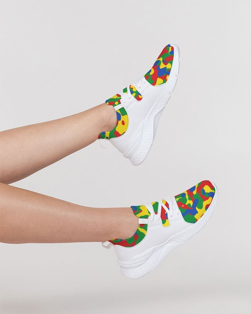 Ethiopia Flag Camo Women's Two-Tone Sneaker - Conscious Apparel Store