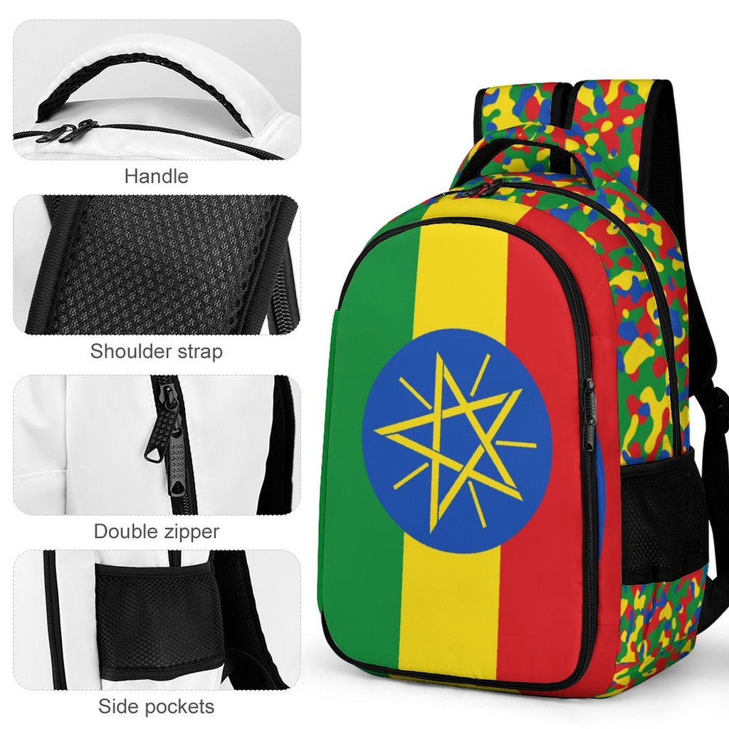 Ethiopia Flag Casual Backpack - Conscious Apparel Store