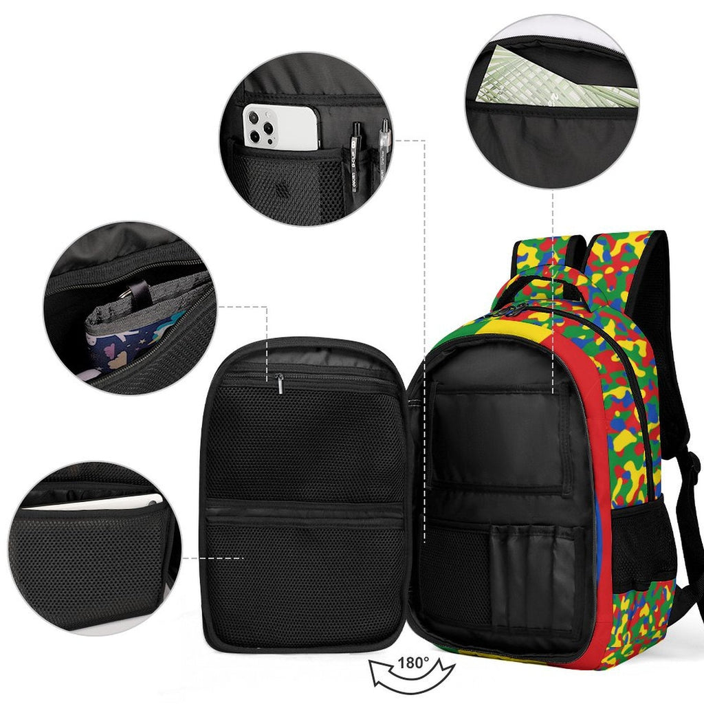Ethiopia Flag Casual Backpack - Conscious Apparel Store