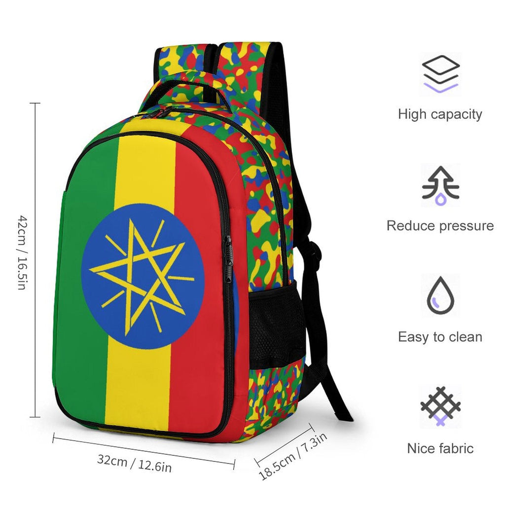 Ethiopia Flag Casual Backpack - Conscious Apparel Store