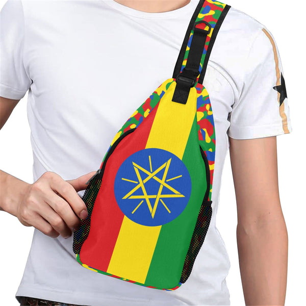 Ethiopia Flag Casual Chest Bag - Conscious Apparel Store
