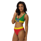 Ethiopia Flag high-waisted bikini - Conscious Apparel Store