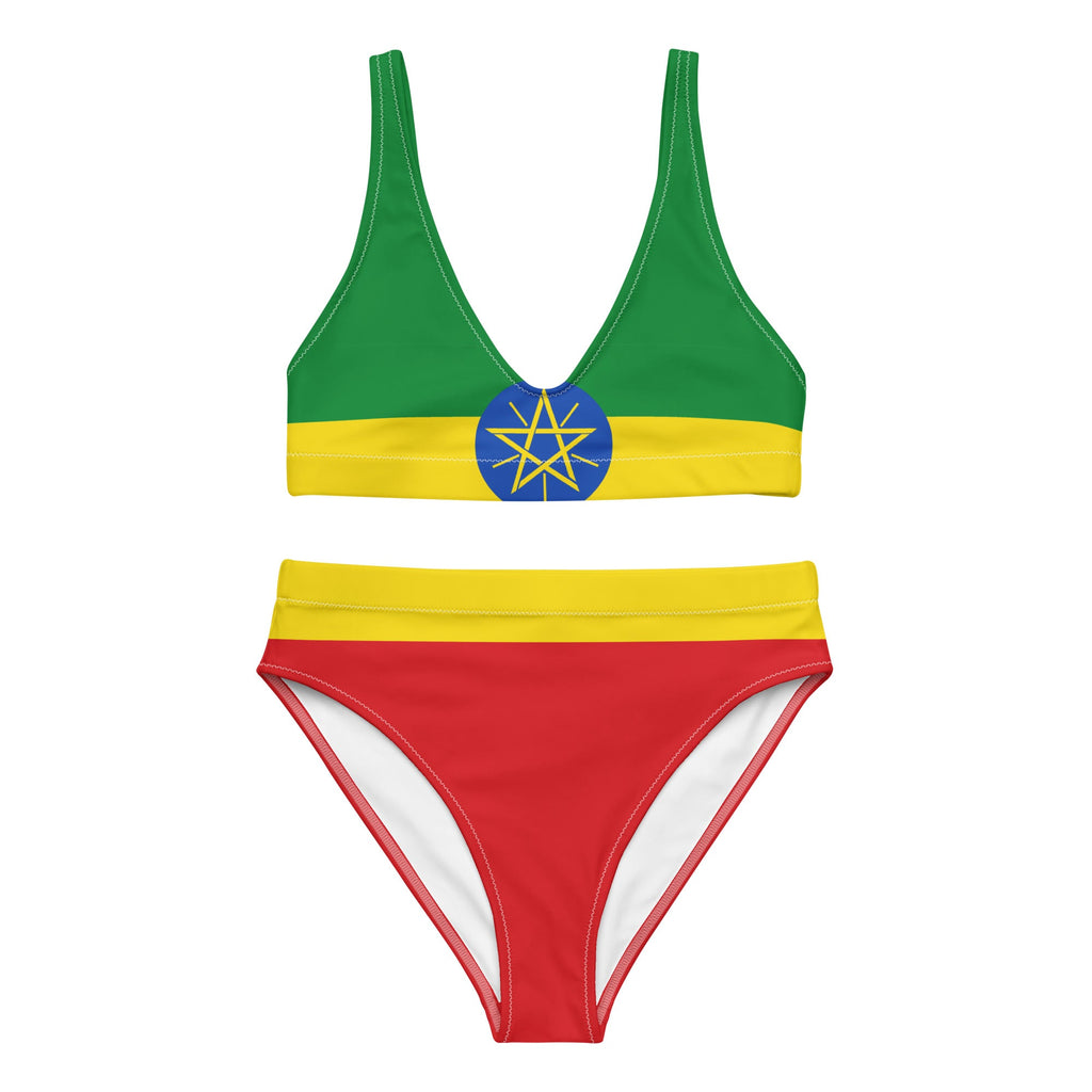 Ethiopia Flag high-waisted bikini - Conscious Apparel Store