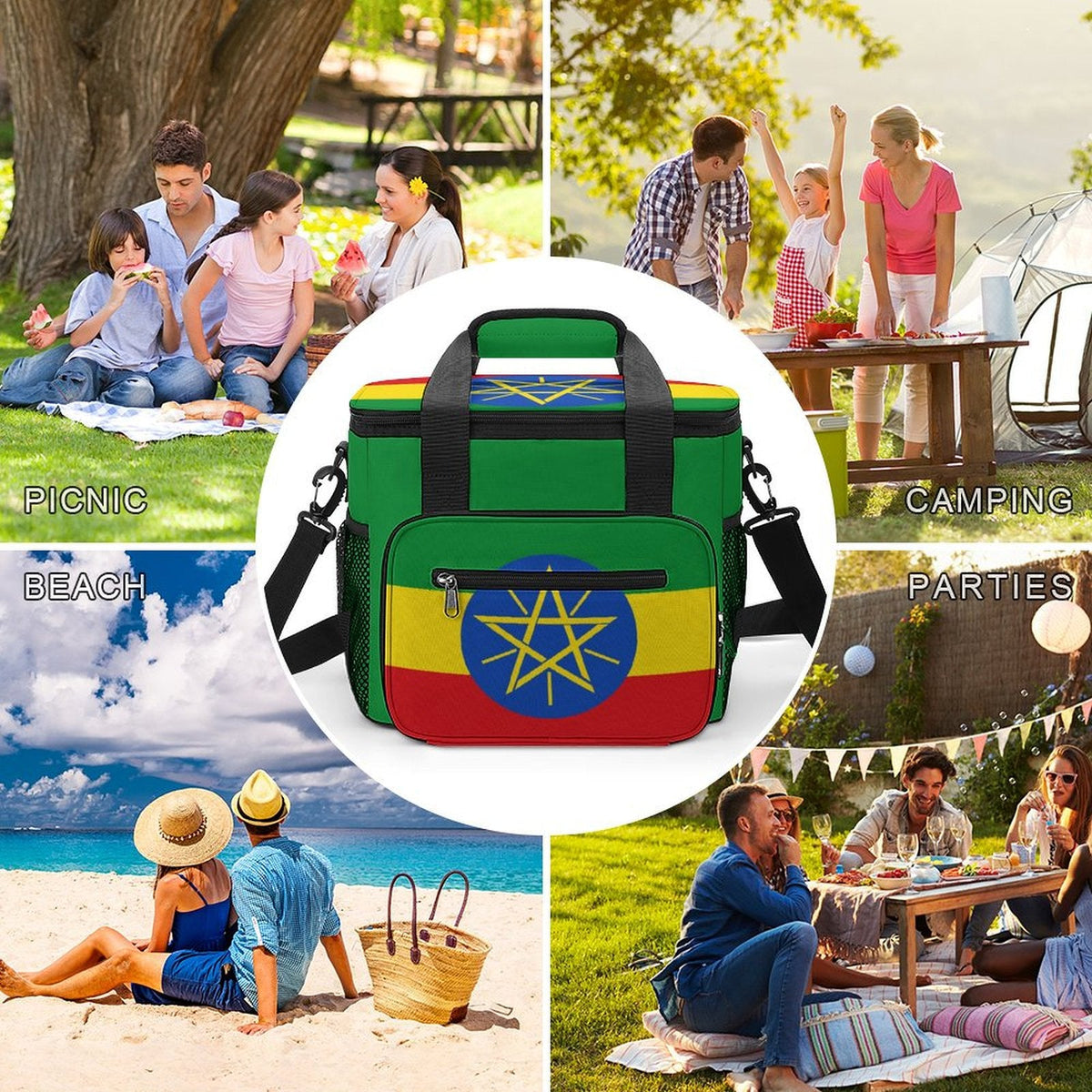 Ethiopia Flag Insulated Cooler Bag - Conscious Apparel Store