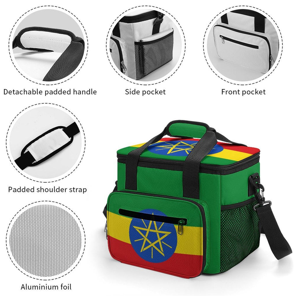 Ethiopia Flag Insulated Cooler Bag - Conscious Apparel Store