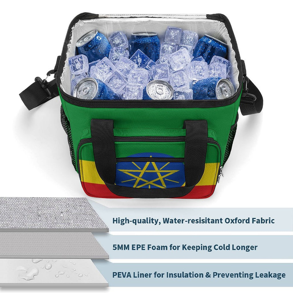 Ethiopia Flag Insulated Cooler Bag - Conscious Apparel Store