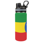 Ethiopia Flag Insulated Water Bottle with Dual - Use Lid (18oz) - Conscious Apparel Store