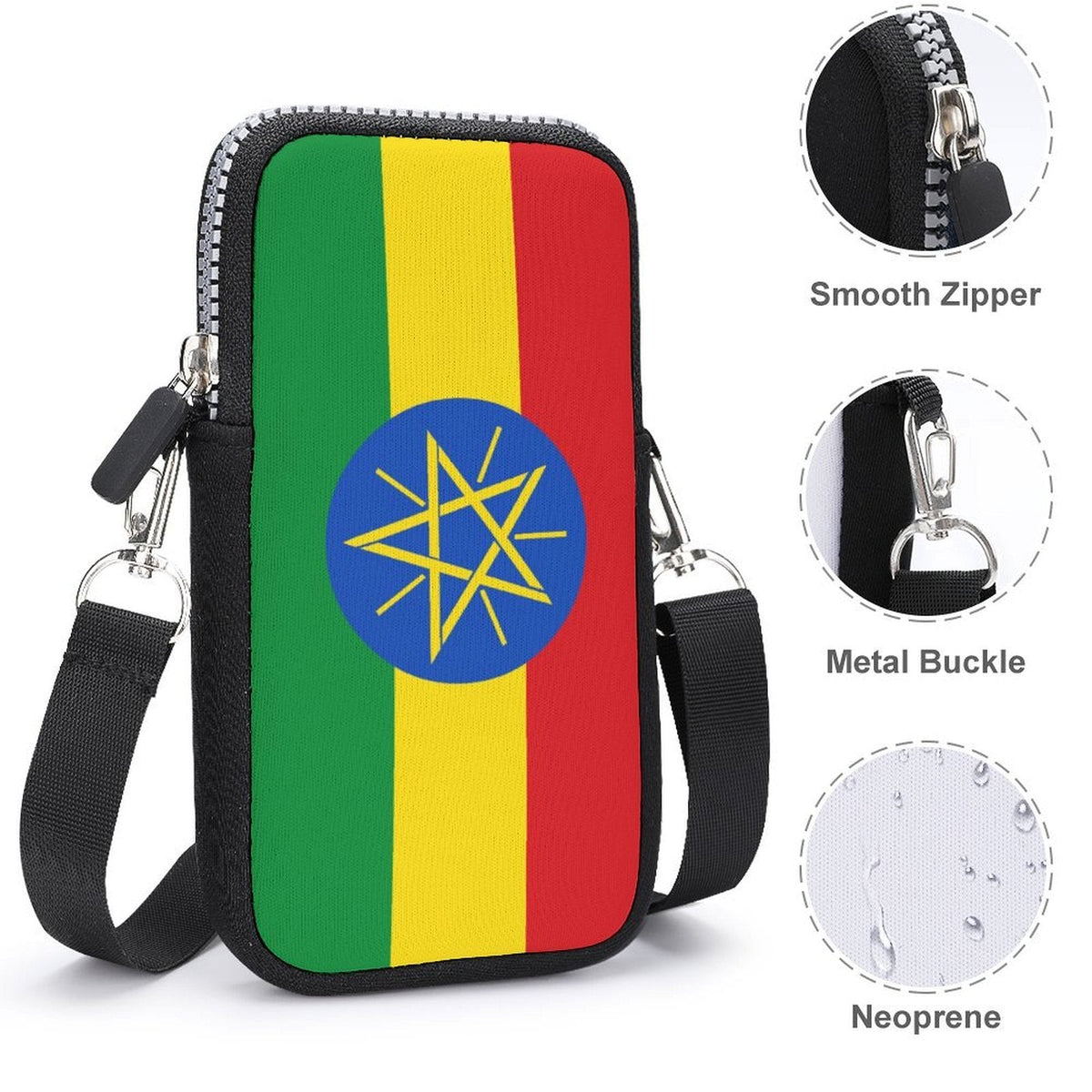 Ethiopia Flag Mobile Phone Purse - Conscious Apparel Store