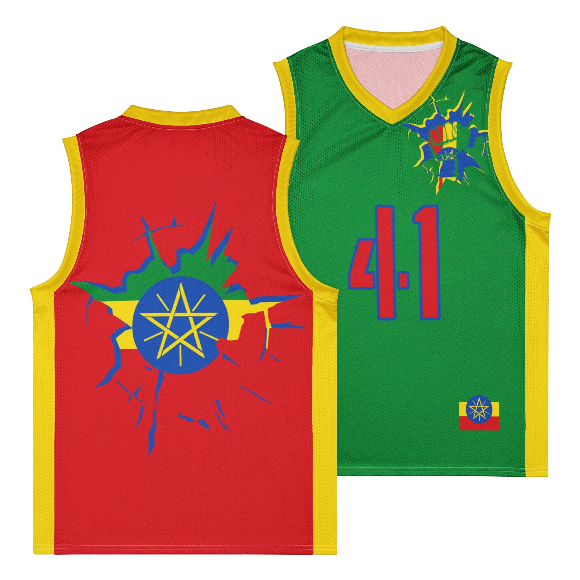 Ethiopia Flag Premium Sport Jersey Tank Top - Conscious Apparel Store