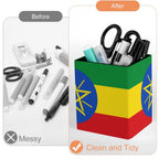 Ethiopia Flag Square Pen Holder - Conscious Apparel Store