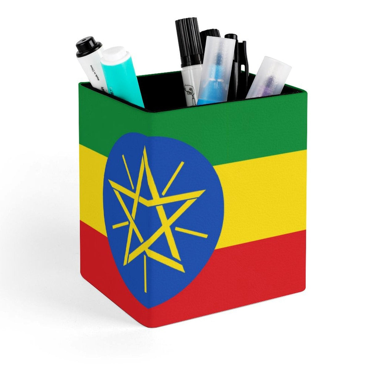 Ethiopia Flag Square Pen Holder - Conscious Apparel Store