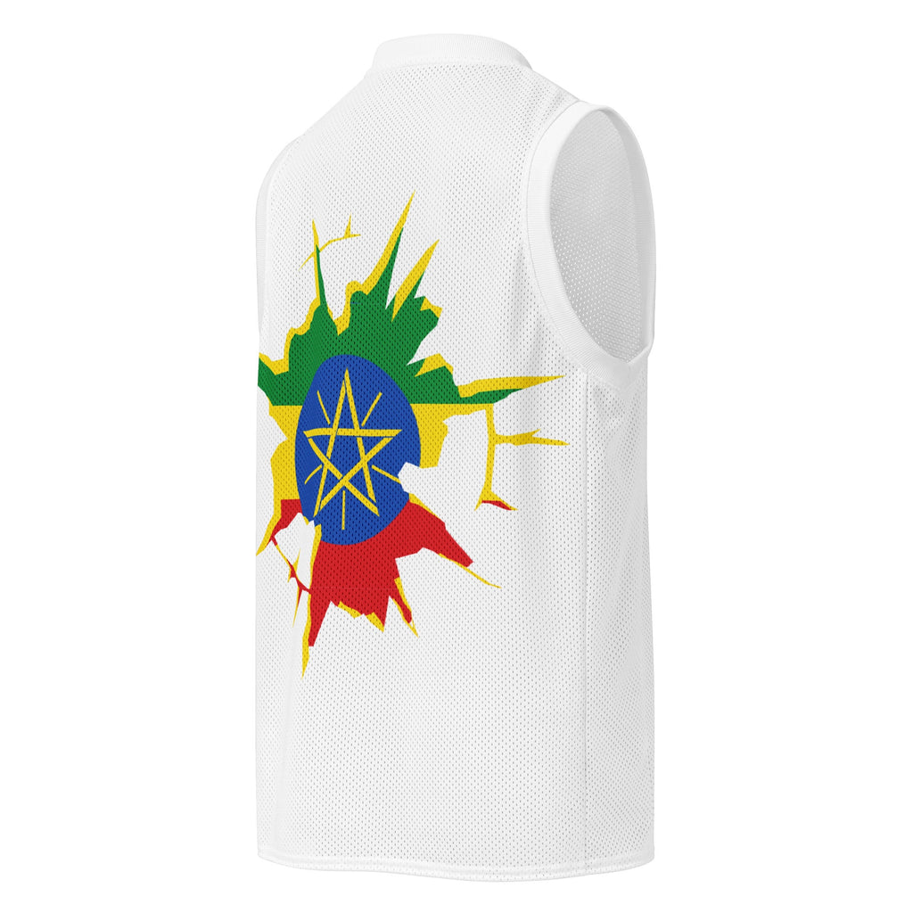 Ethiopia Flag (White) Premium Sport Jersey Tank Top - Conscious Apparel Store