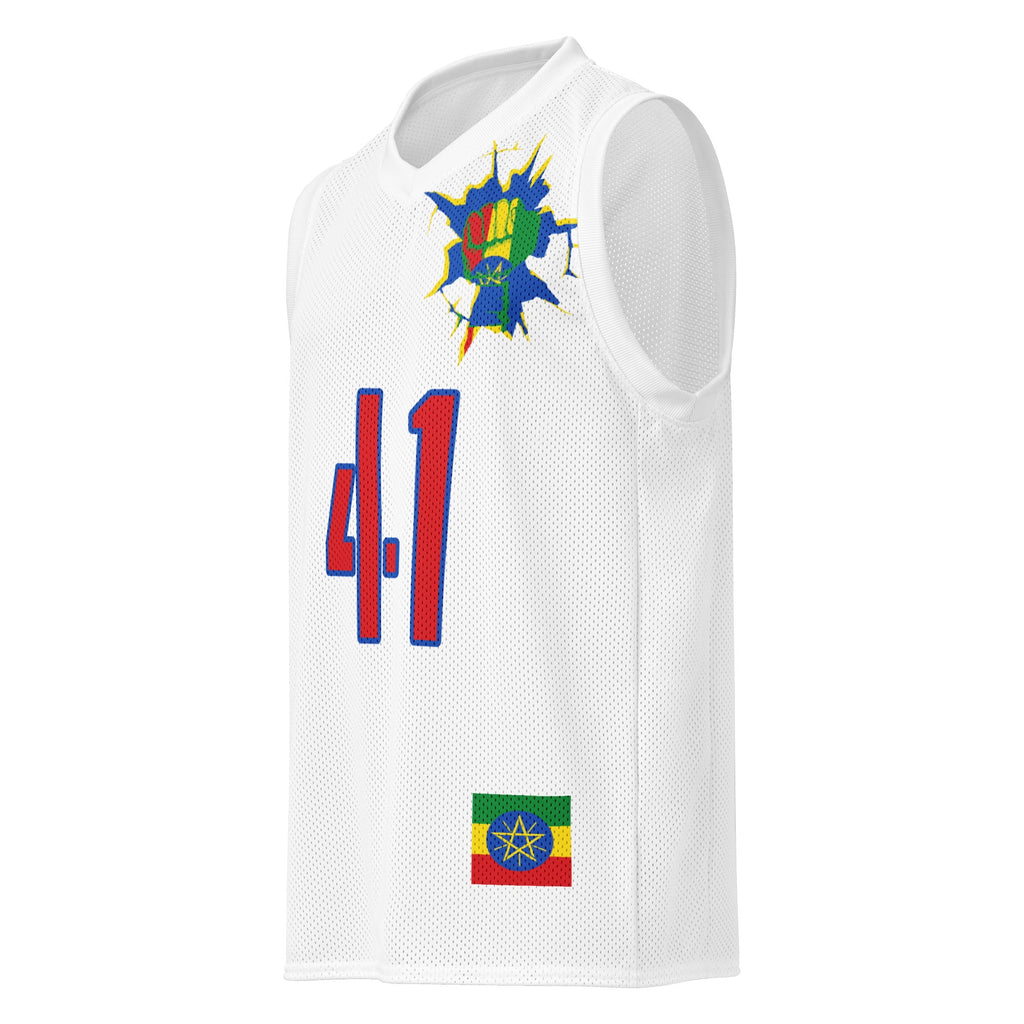 Ethiopia Flag (White) Premium Sport Jersey Tank Top - Conscious Apparel Store