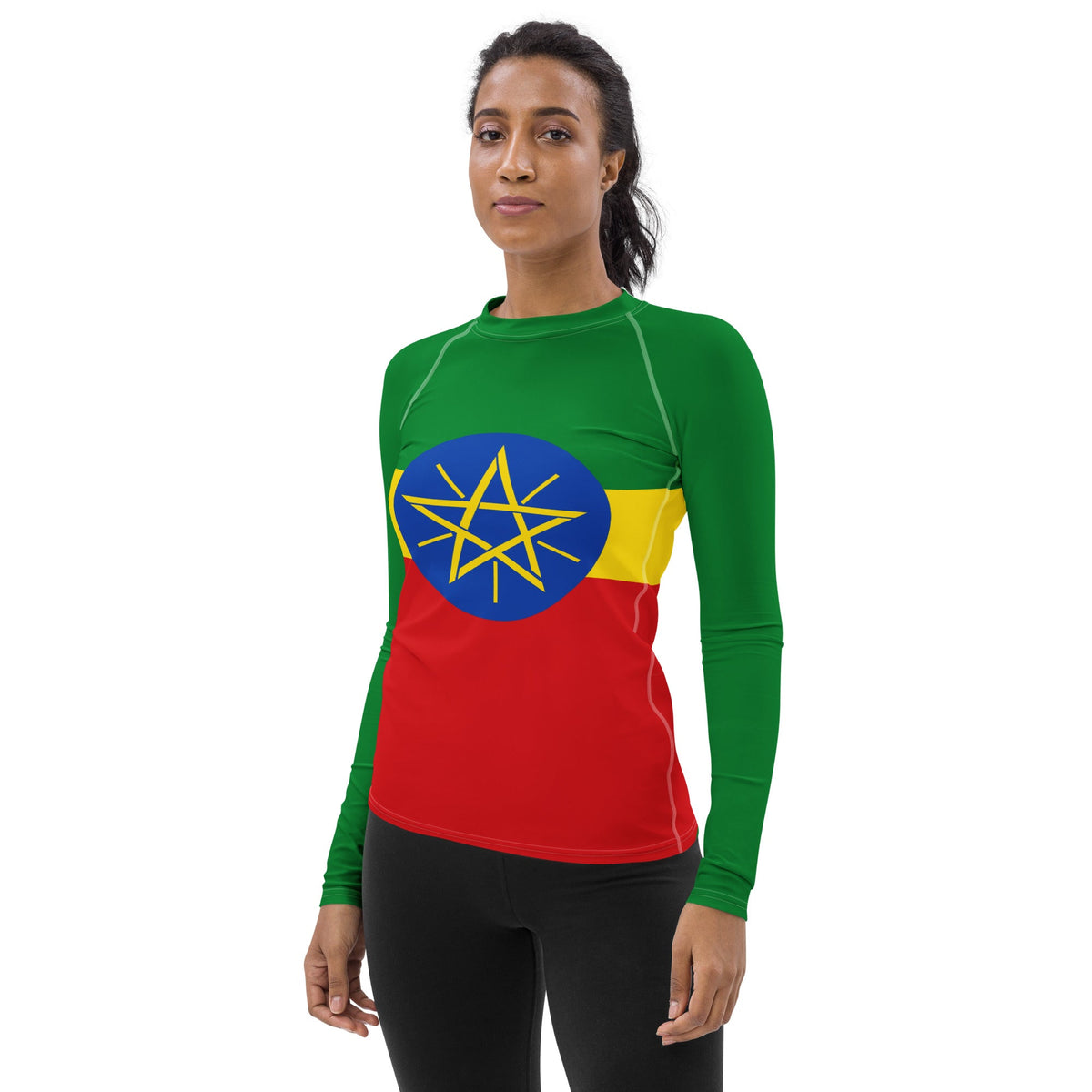 Ethiopia Flag Women's Rash Guard - Conscious Apparel Store