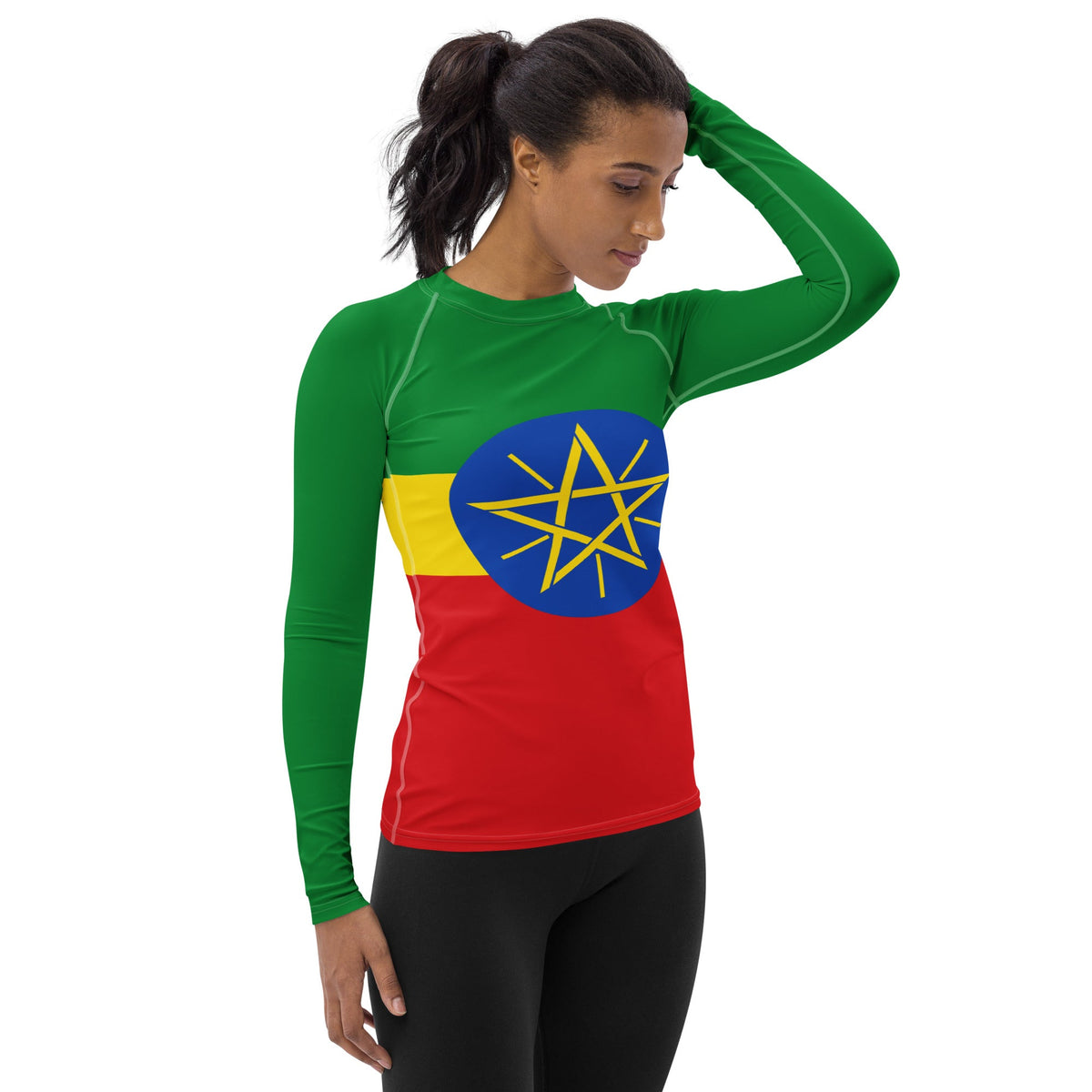 Ethiopia Flag Women's Rash Guard - Conscious Apparel Store