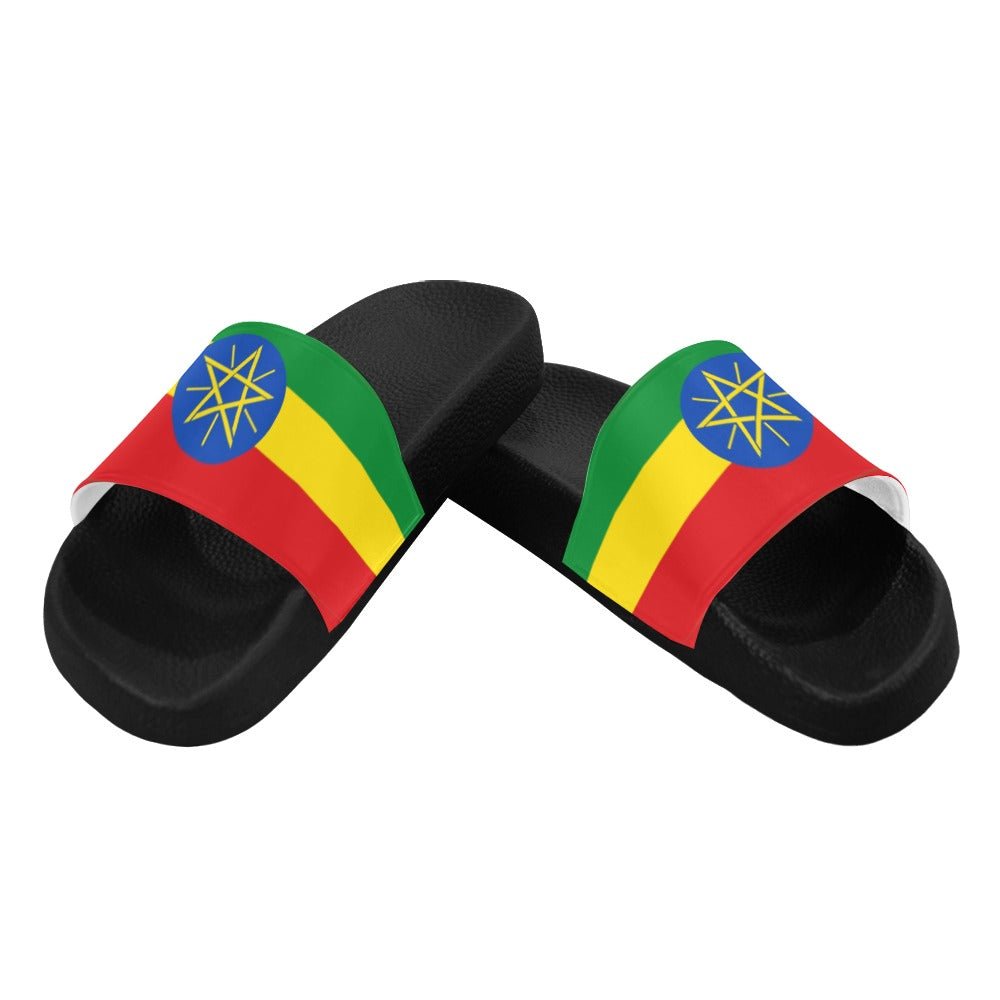 Ethiopia Flag Women's Slide Sandals - Conscious Apparel Store