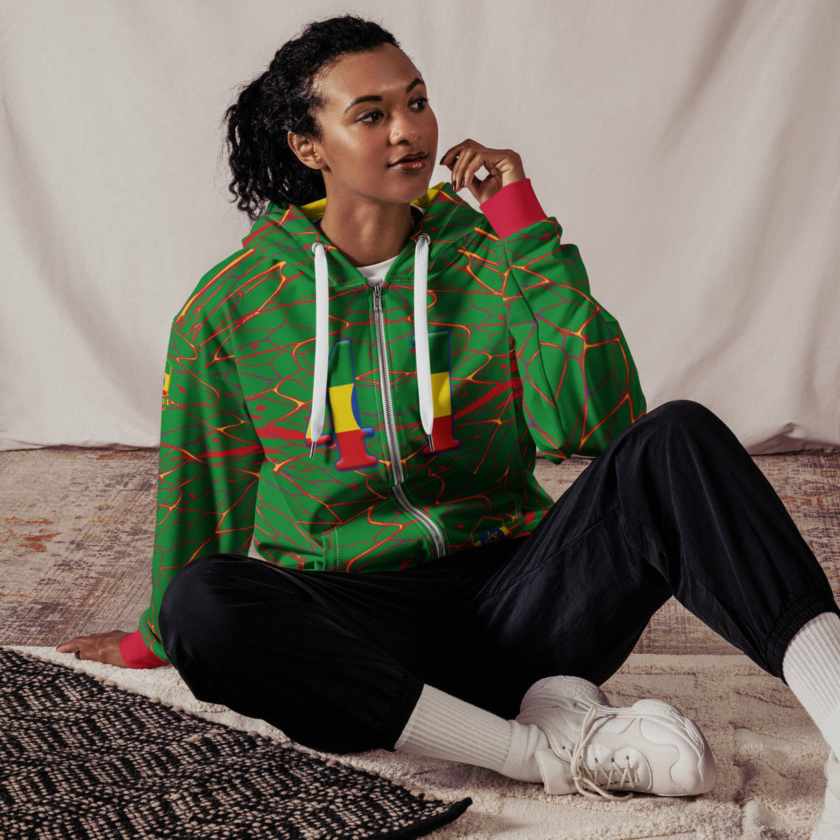Ethiopia Football Unisex zip hoodie - Conscious Apparel Store