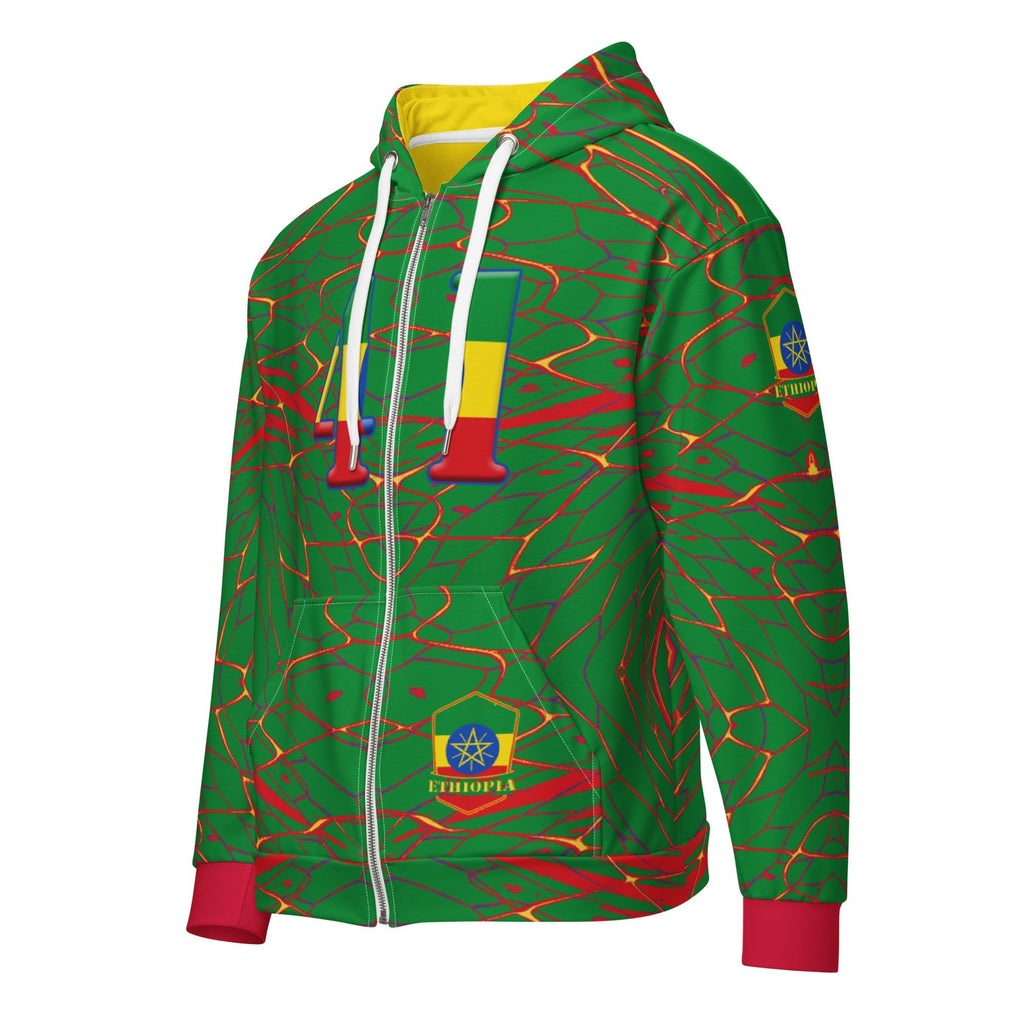 Ethiopia Football Unisex zip hoodie - Conscious Apparel Store