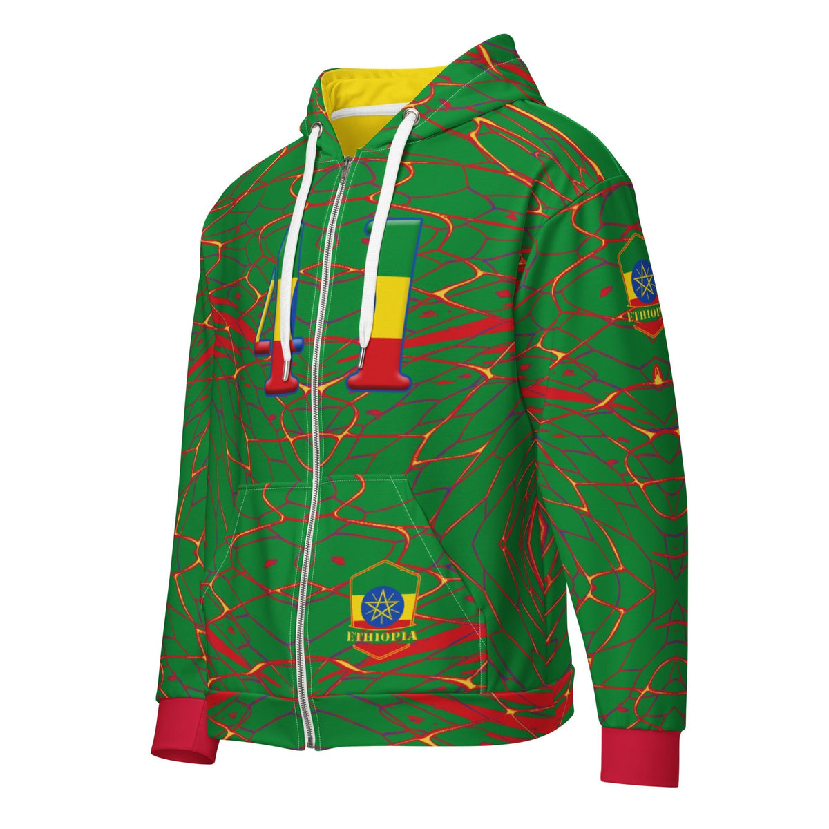 Ethiopia Football Unisex zip hoodie - Conscious Apparel Store