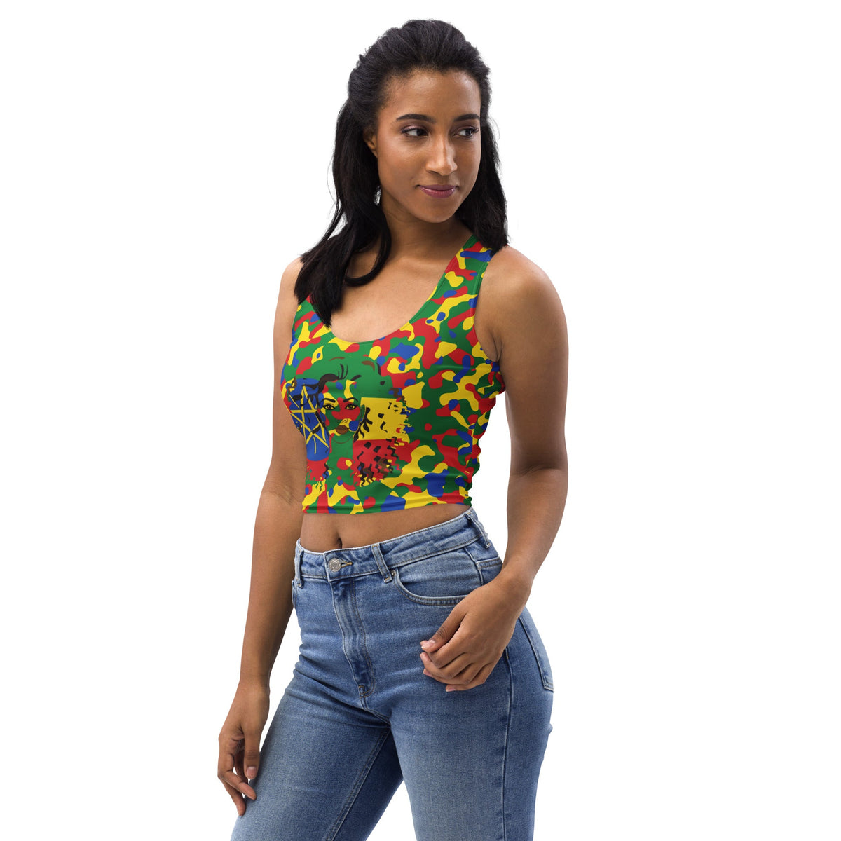 Ethiopian Girl Camo Crop Top - Conscious Apparel Store