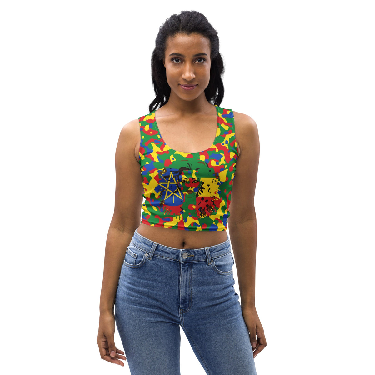 Ethiopian Girl Camo Crop Top - Conscious Apparel Store