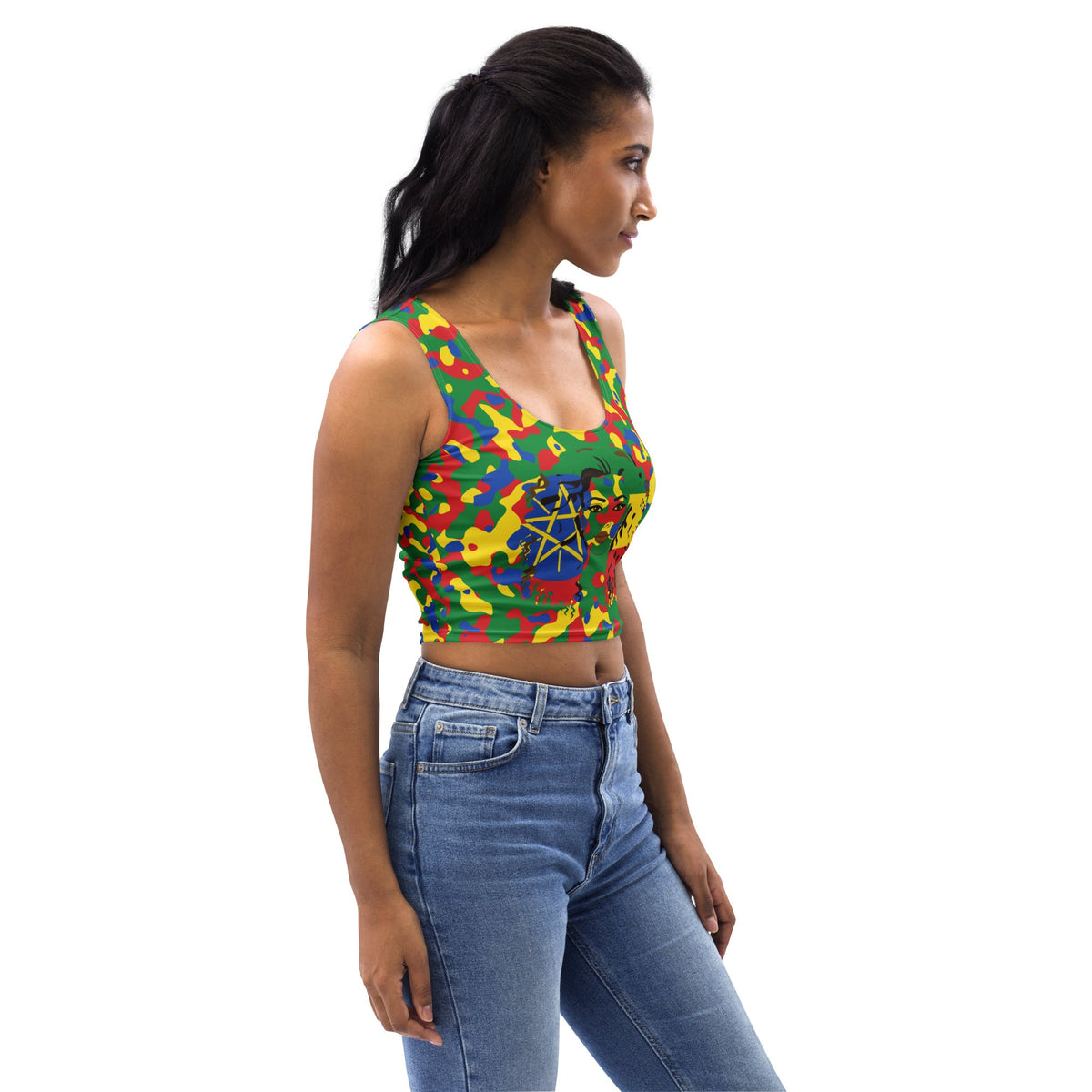 Ethiopian Girl Camo Crop Top - Conscious Apparel Store