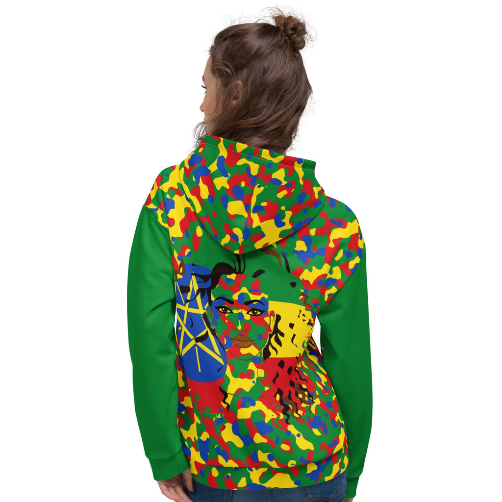 Ethiopian Girl Camo Unisex Pullover Hoodie - Conscious Apparel Store