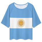 Argentina Flag Women’s Loose Half-Sleeve Boat Neck T-Shirt