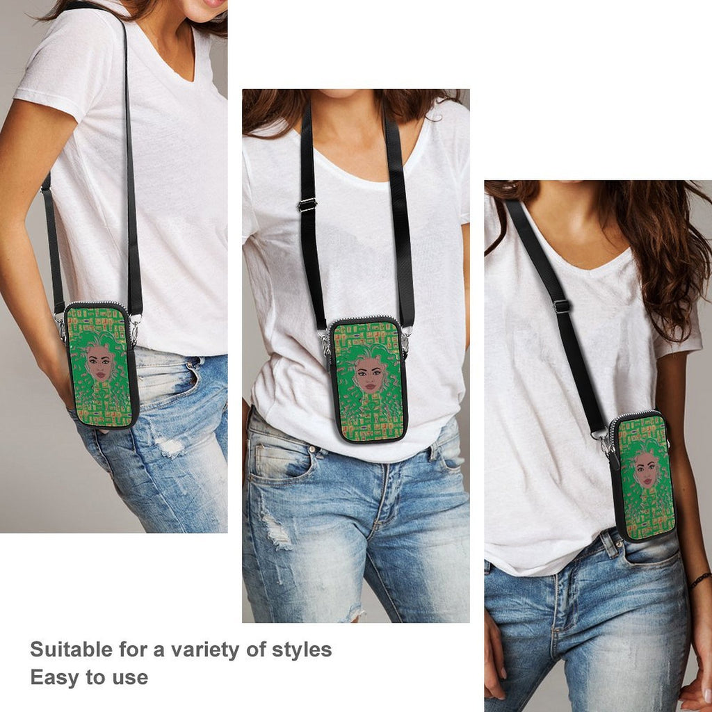 Nubian Girl (Green) Mobile Phone Purse