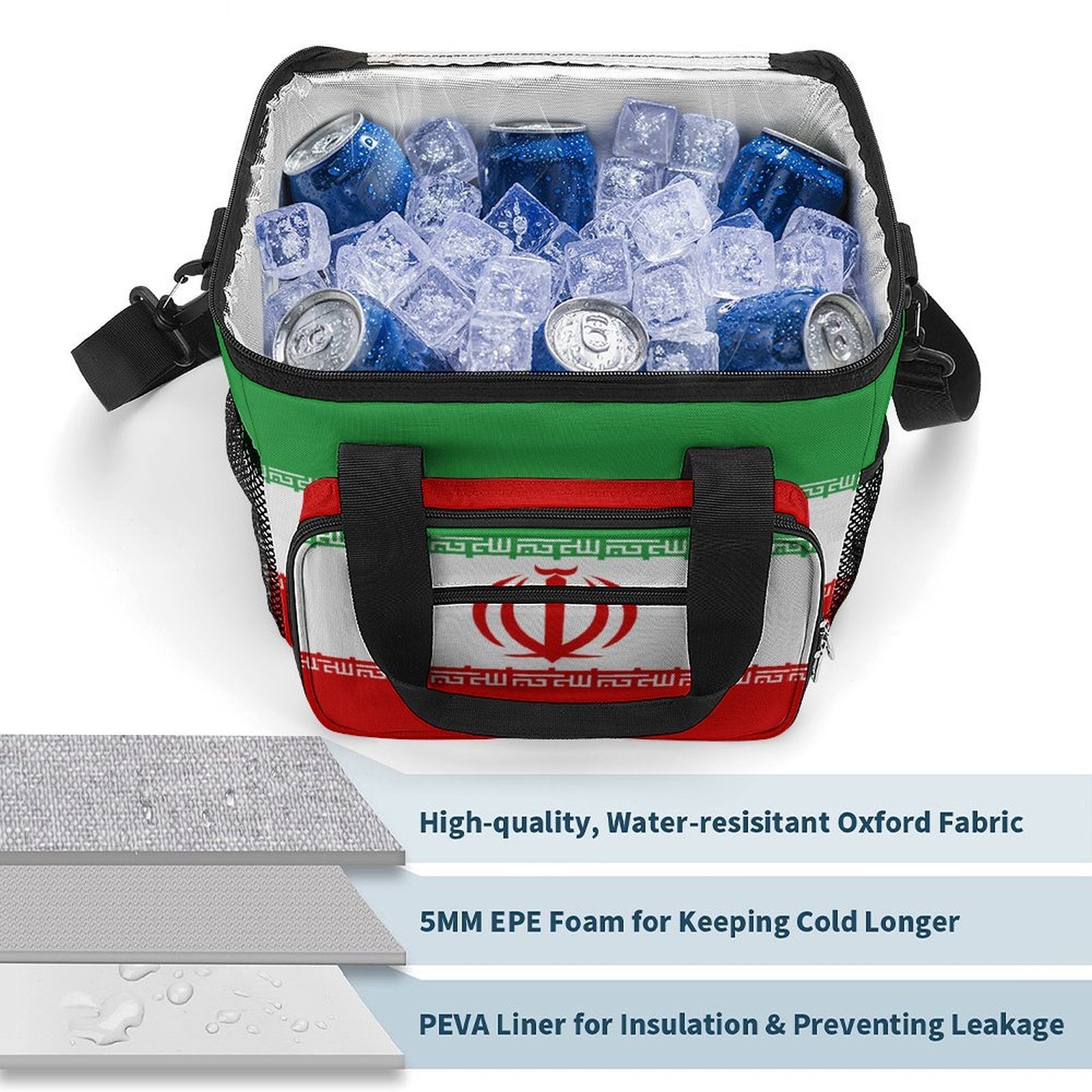 Iran Flag Camping Cooler Bag