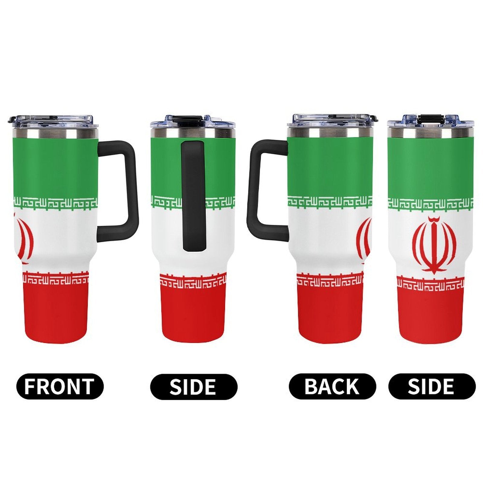 Iran Flag 40oz Tumbler with (Black or White Handle)