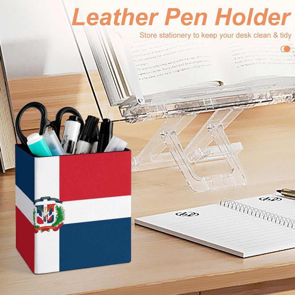 Dominican Republic Flag Square Pen Holder