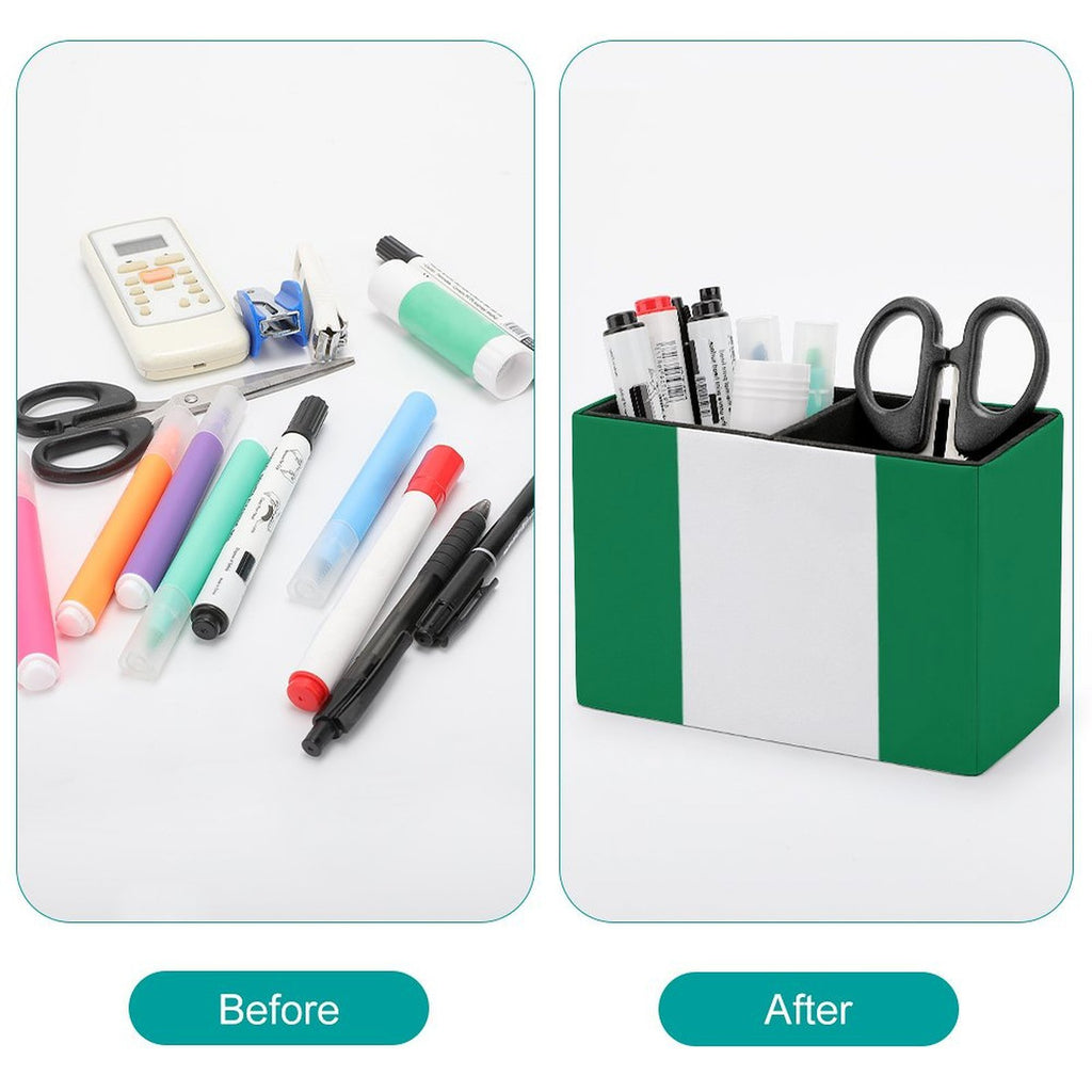Nigeria Flag Leather Pen Holder