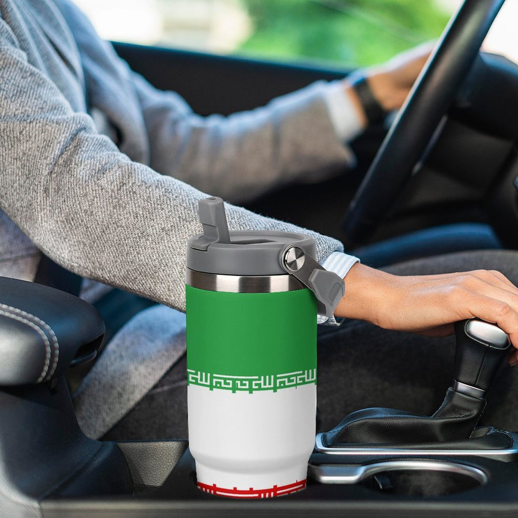 Iran Flag 30oz Tumbler with Top Handle