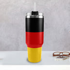 Germany Flag 40oz Tumbler with Black Handle - Conscious Apparel Store