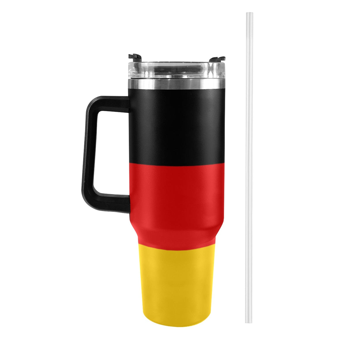 Germany Flag 40oz Tumbler with Black Handle - Conscious Apparel Store