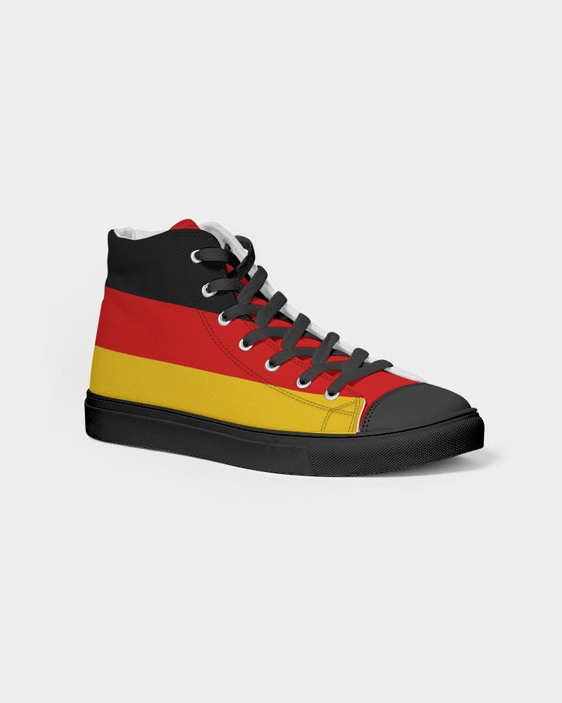 Germany Flag Women's Hightop Canvas Shoe - Black - Conscious Apparel Store