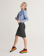 Germany Flag Women's Hightop Canvas Shoe - Black - Conscious Apparel Store